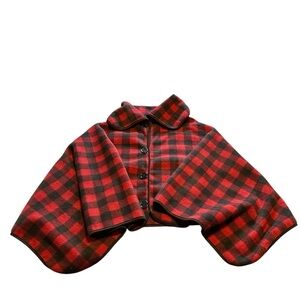 LeModa Wrap Buffalo Plaid Red & Black Pull Over Soft & Cozy OS